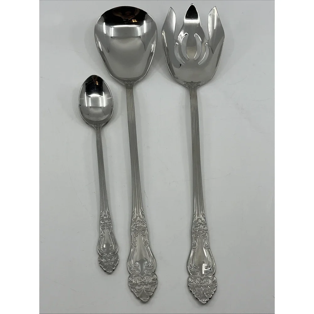 Reed & Barton Stainless Large Serving Utensils Haversham Spoon Fork‎ Tea Spoon